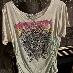 Affliction Short Sleeve Graphic Tee with Neon Accents